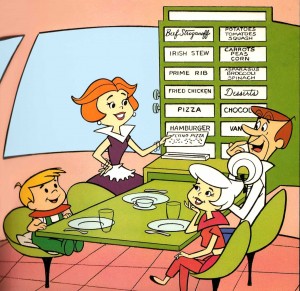 The Jetsons. American animated sitcom (1962). Instant replicated food - out of this world!