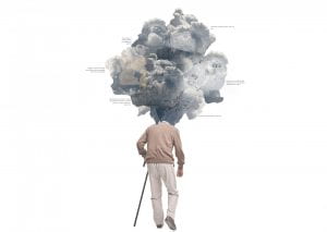 Image of man with cloud as head