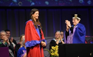 Emily Brooke receiving Honorary Doctorate