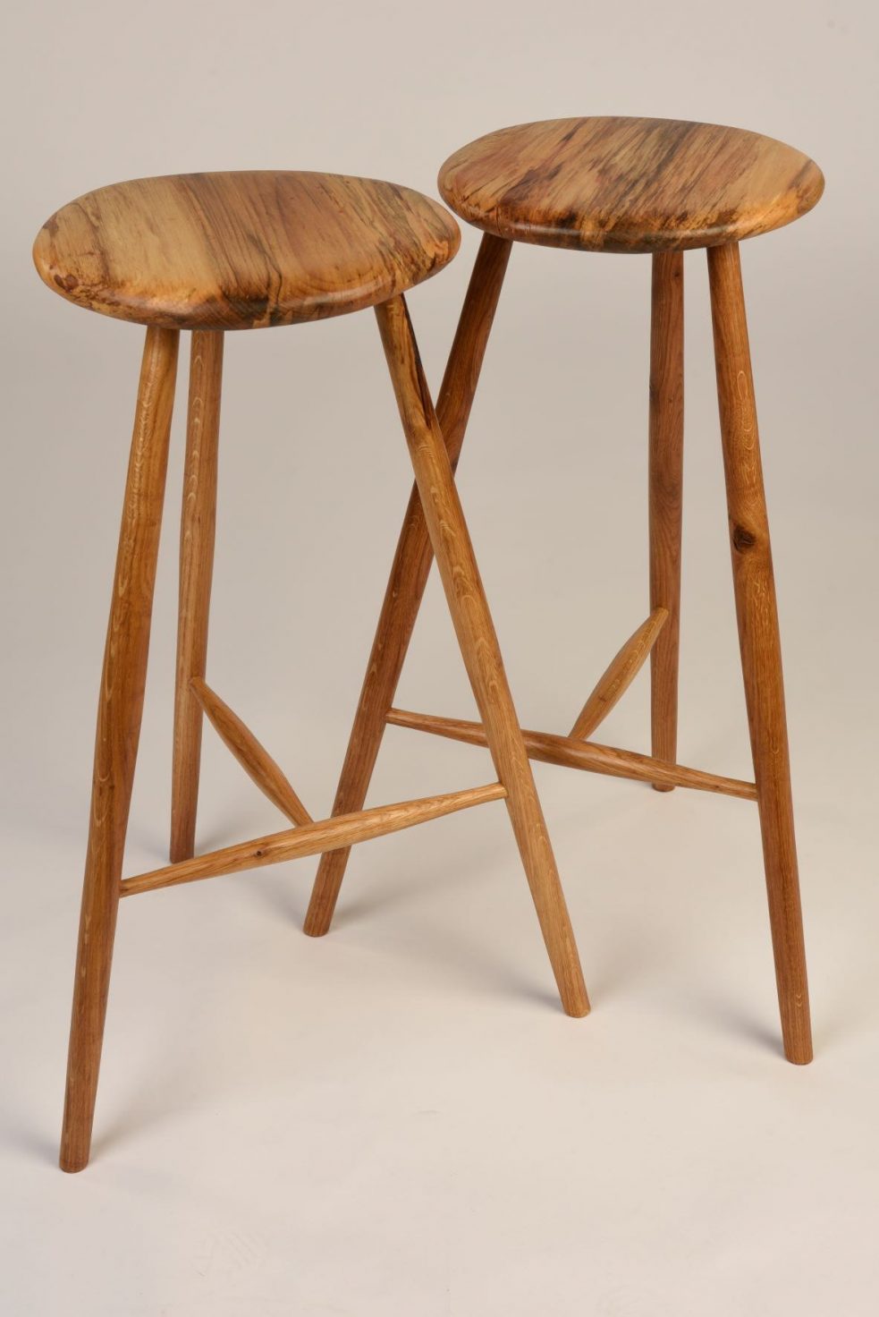 image of two hand made stools
