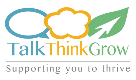 graphic saying talk think grow