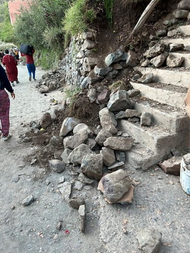 Infrastructure damage in the Imlil Valley in Morocco Source: @theaftertimes on Twitter