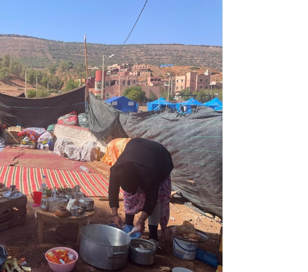 Temporary shelters on the road from Marrakech to Asni in the Atlas Mountains Source: @aliceoutthere on Twitter