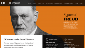 Home page of the Freud Museum of London web site