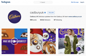 Cadbury's Instagram (Instagram.com, 2016)