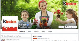 Kinder's Facebook (Facebook.com, 2016)