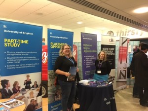 Clare Forder and Viki Falkner promoting our placement opportunities and Apprenticeship courses during the networking session.