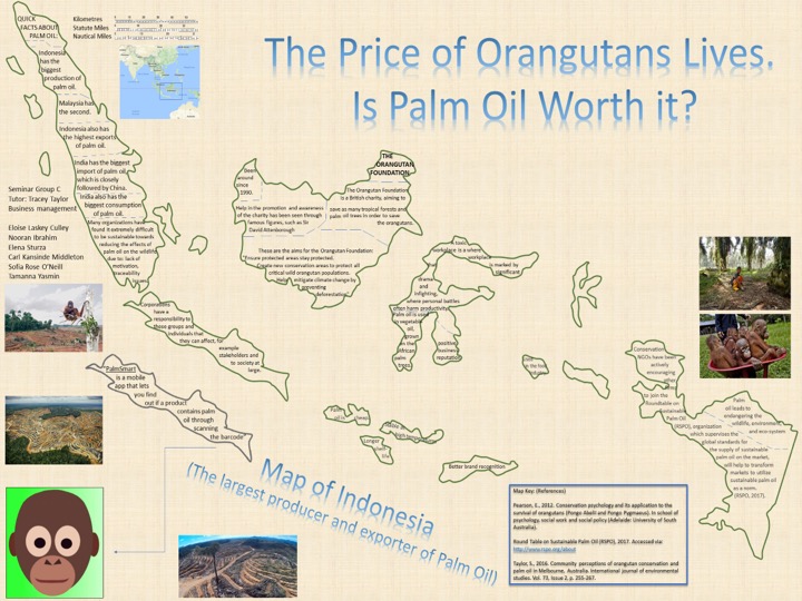 winning poster design - The price of Oranguatans Lives