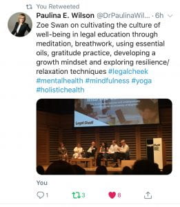Zoe on the panel at Legal Cheek conference
