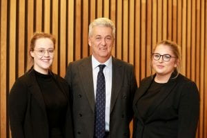 Richard Ager from 1 Crown Office Row with law students Natasha and Paige