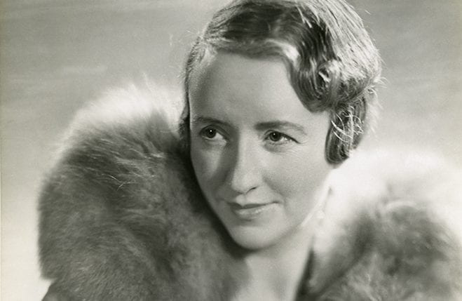 A cropped version of an original black and white portrait of Alison Settle