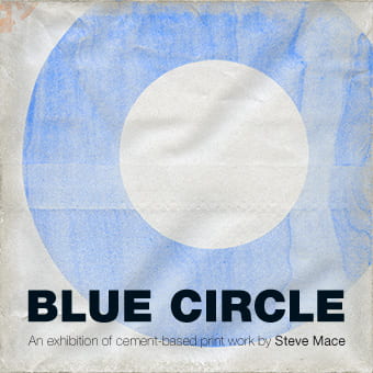 Blue Circle cement company logo, designed by FHK Henrion, reproduced on cement by artist and maker Steve Mace for the catalogue of his exhibition at the University of Brighton Faculty of Arts, Brighton, 2009.