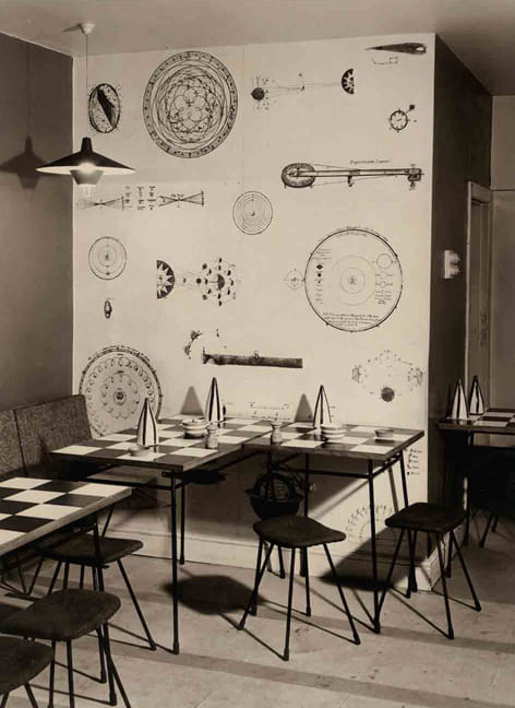 A black and white photograph of The Orrery Bar, originally published in 'Architecture and Building' in March 1955. Taken from the Design Council Archive held at the University of Brighton Design Archives.