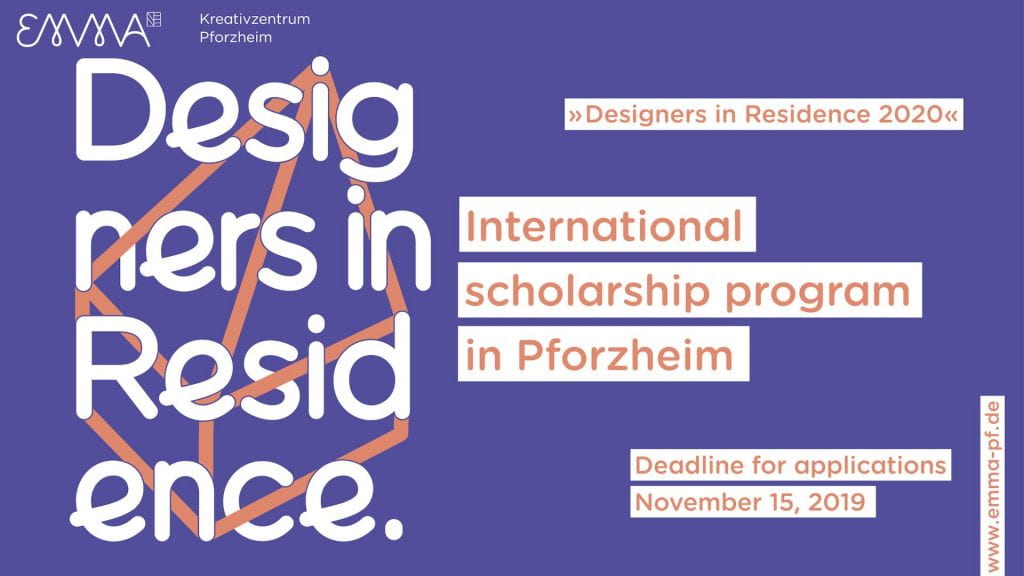 Designers in Residence - International Scholarship Program text-based poster