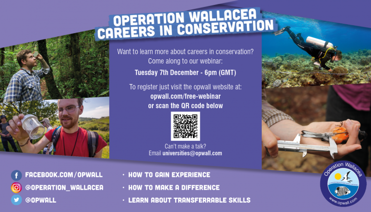 Poster about Operation Wallacea webinar