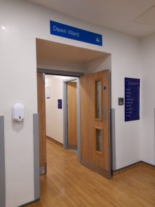 Hospital ward door