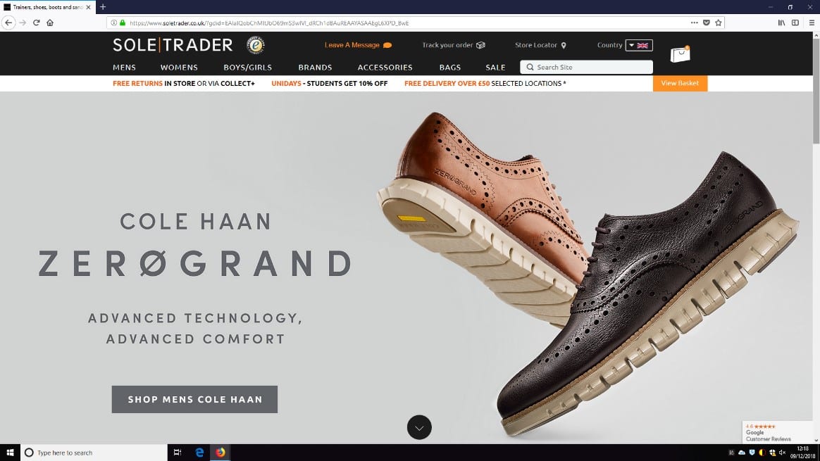 sole shoe website