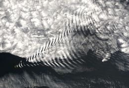Image of cloud pattern and wave formations
