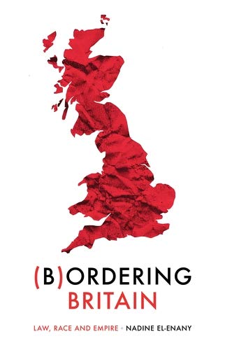 Book cover (Bordering Britain) by Nadine El-Elany. Showing red map of UK on white background