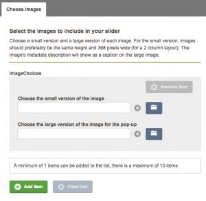 Inserting images into the image slider