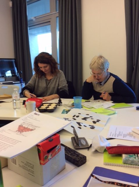 Polly Blake and Sandie Woods at a CP workshop