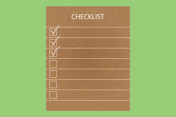 Drawn checklist with green background