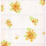 Fabric design flower bunches on off white background from Walter Fielden Royle collection
