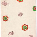 Fabric design abstract flowers on cream background from Walter Fielden Royle collection