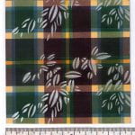 Fabric design yellow tartan pattern on dark background from Walter Fielden Royle collection