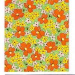 Fabric design red poppy and buttercup clustered pattern from Walter Fielden Royle collection