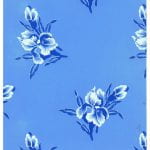 Cloth design flower bunches in white on sky blue from Walter Fielden Royle collection