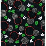Fabric design of very small white flower heads on dark background from Walter Fielden Royle collection