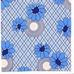 Abstract fabric design in blue and white from Walter Fielden Royle collection