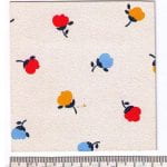 Fabric design small yellow blue and red flowers on cream background from the Walter Fielden Royle collection