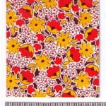 Fabric design with yellow and red flowers from the Walter Fielden Royle collection