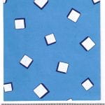 Fabric design with white cube motif on blue background from the Walter Fielden Royle collection