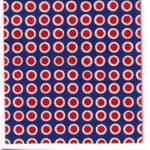 Fabric design with green and red circles printed on blue background Walter Fielden Royle collection