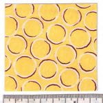 Fabric design white ring shapes on yellow background from the Walter Fielden Royle collection