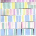 Striped designs in various pink yellow and blue colours from Walter Fielden Royle collection