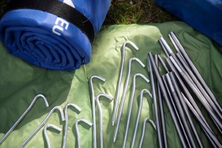 tent pegs with groundsheet