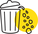 icon showing overflowing dustbin