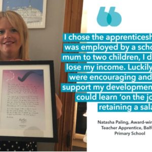 Award-winning teacher apprentice shares her experience and charity work