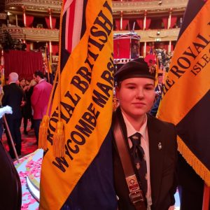 Education student raises the flag at Royal Albert Hall