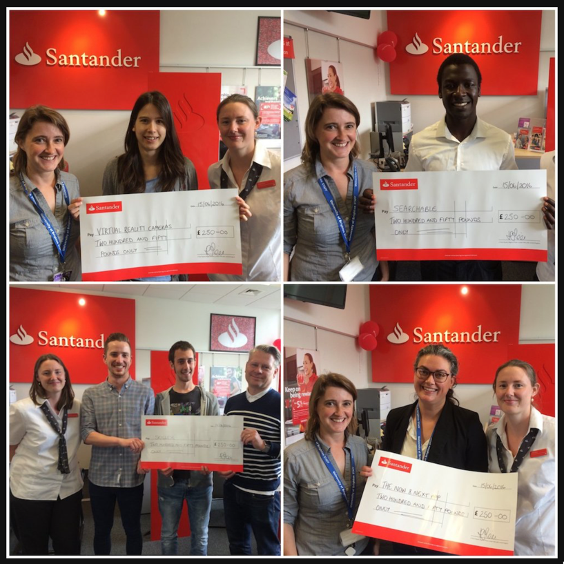 4brightideas winners get cheques from Santander