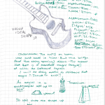 A more detailed crude sketch of how I want the guitar to look.