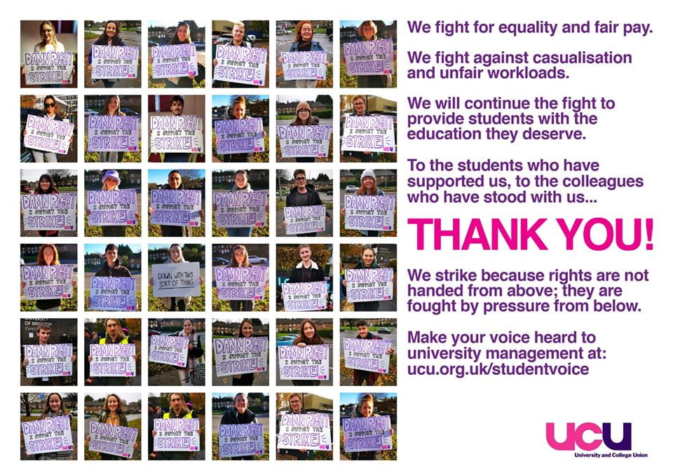 Students support UCU strike