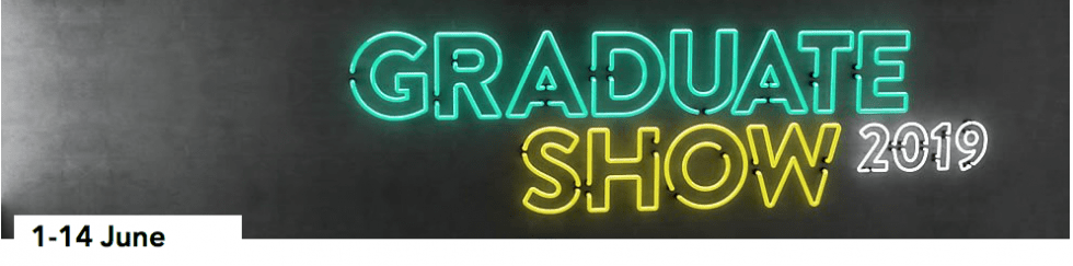 neon lit sign of Graduate Show
