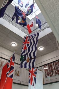 flags in staircase at Grand Parade