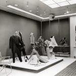 A view of a display of mens and womens clothing