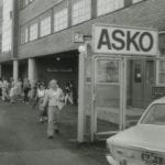 People leaving an Asko store in Helsinki